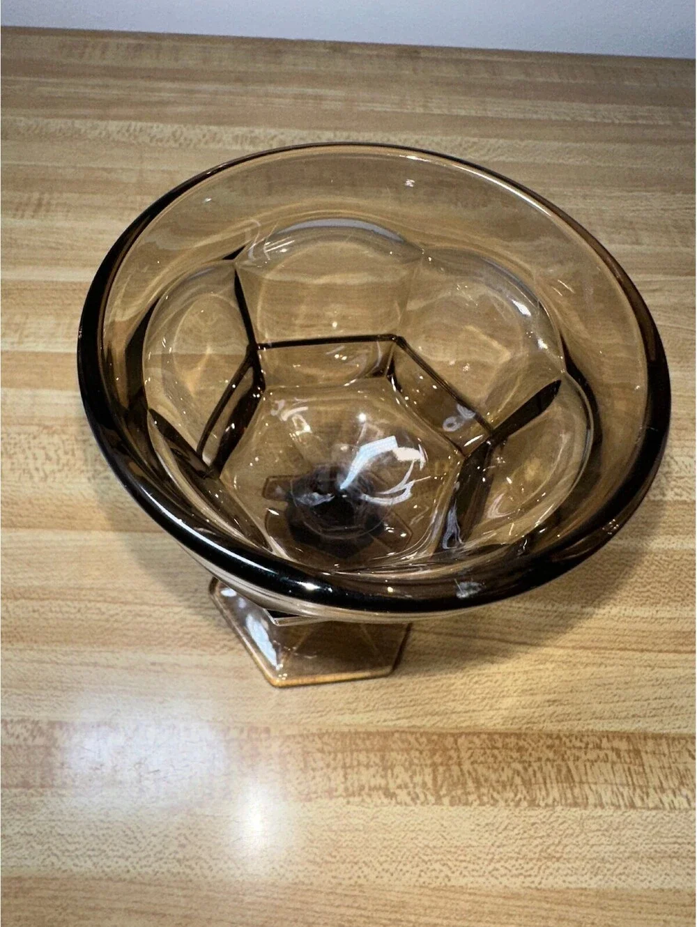 Vintage Fostoria Virginia Brown Water Goblet Glass Set of 3